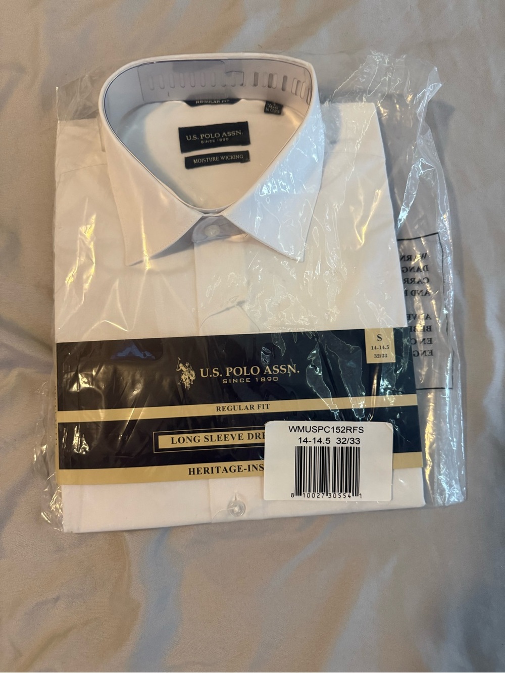 U.S. Polo Assn. White Long Sleeve Dress Shirt - Regular Fit